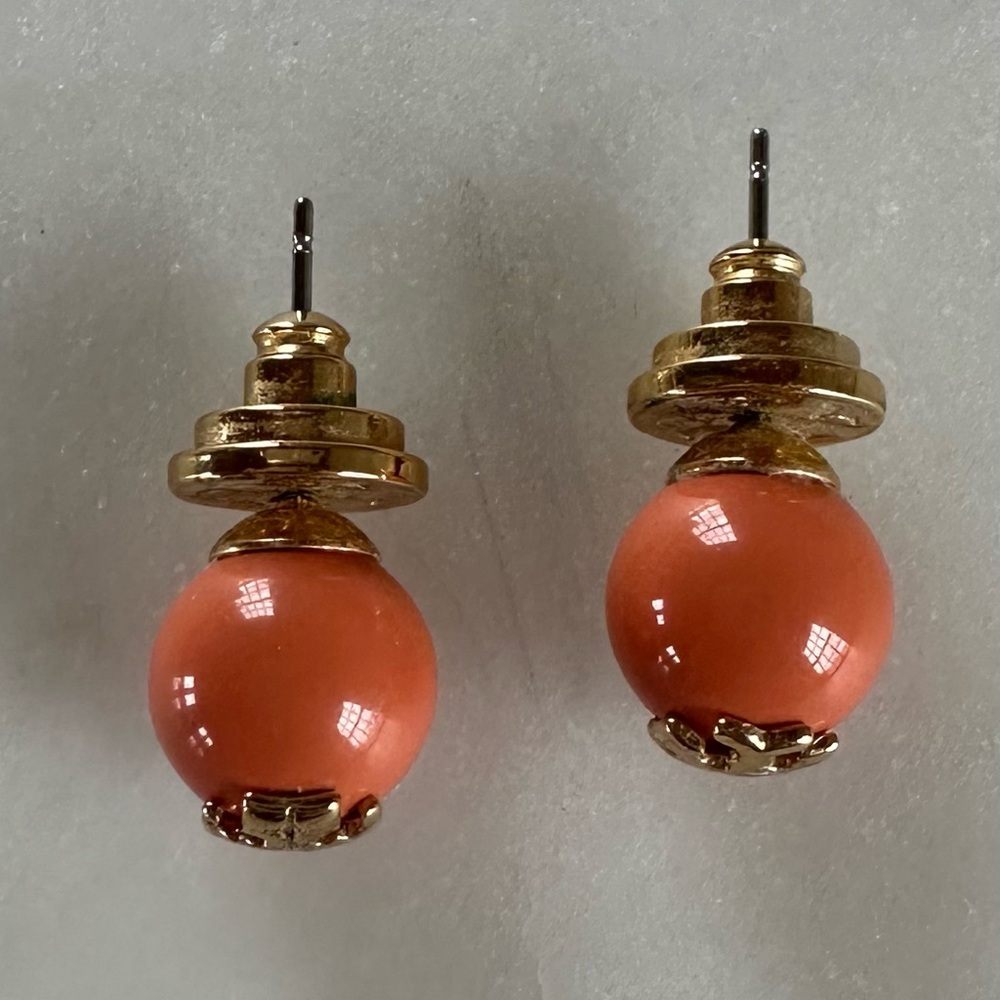 Gold and Orange Earrings